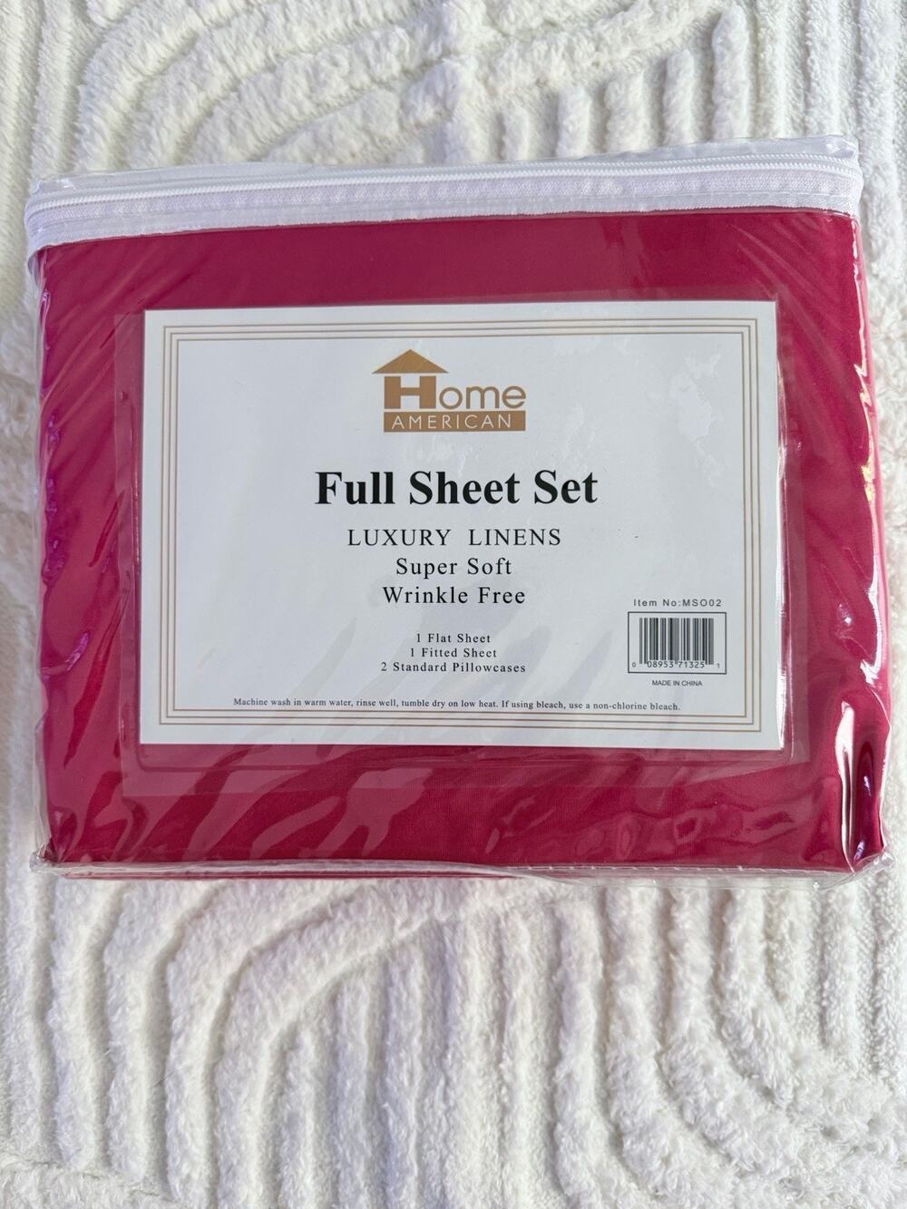 Home American Luxury Linen Super Soft Full-Size Sheets Set Red New